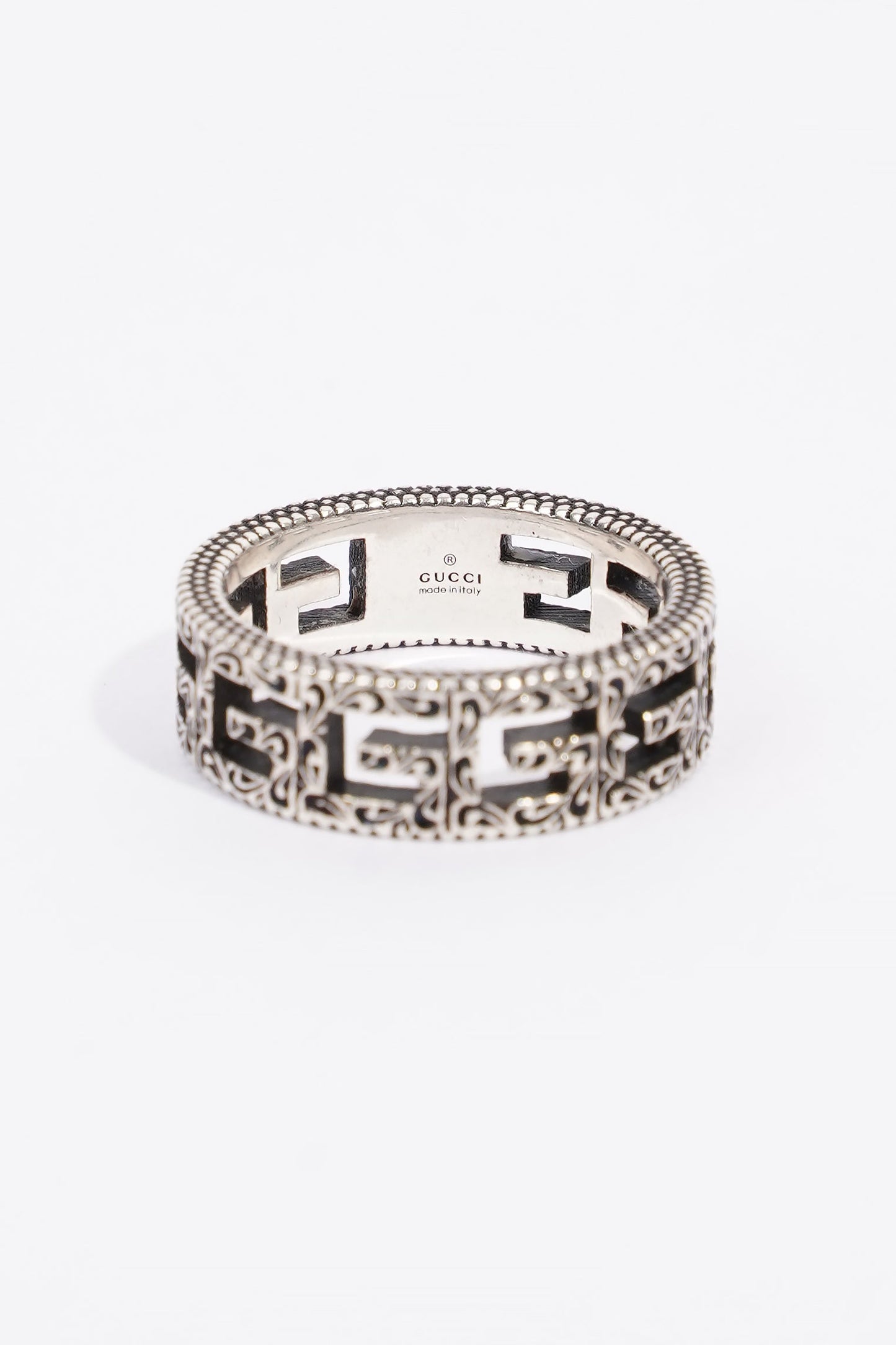 Gucci Ring With Square G Silver Silver Sterling 16