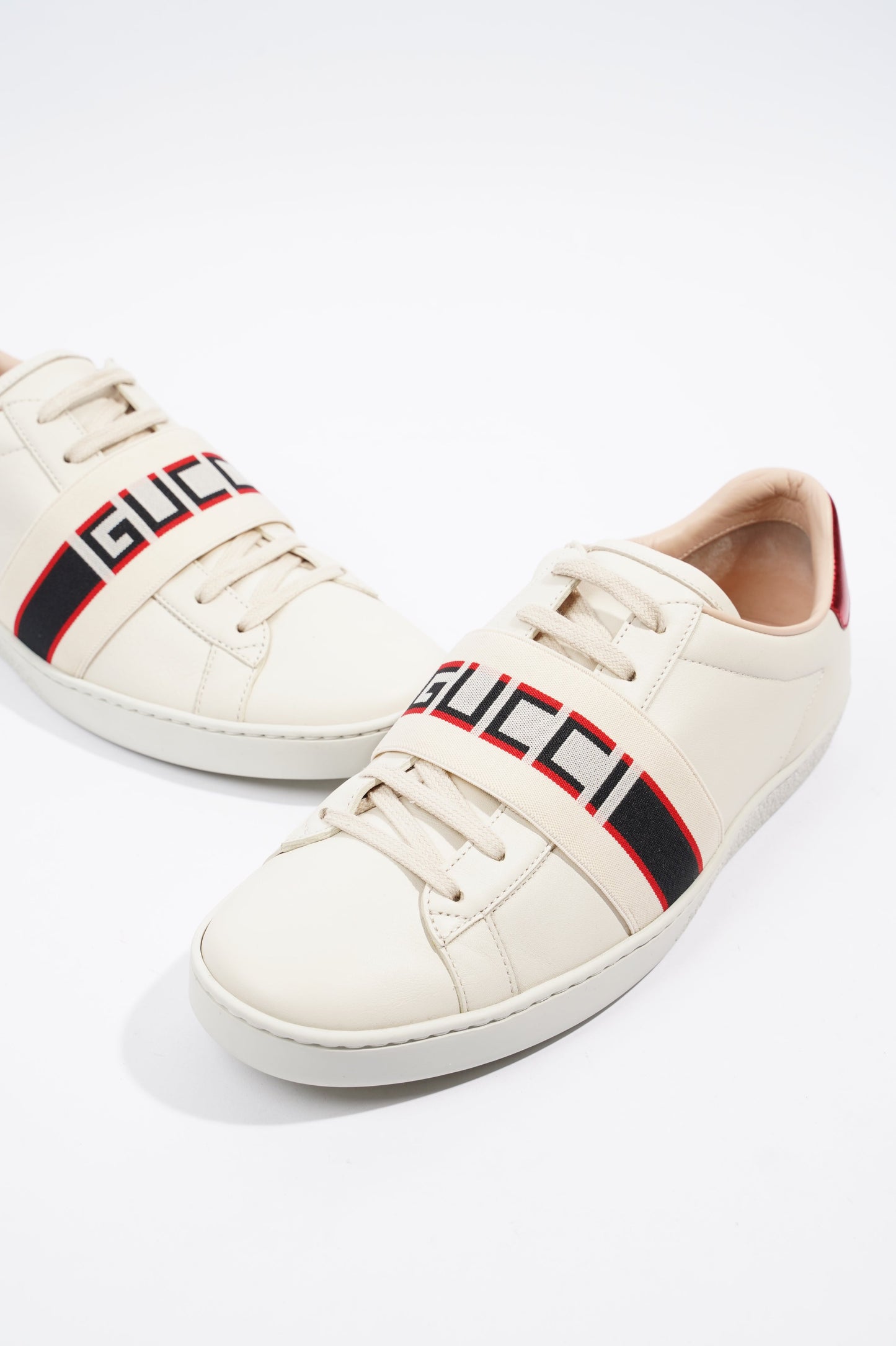 Gucci Ace Stripe Cream / Red Leather EU 39.5 UK 6.5