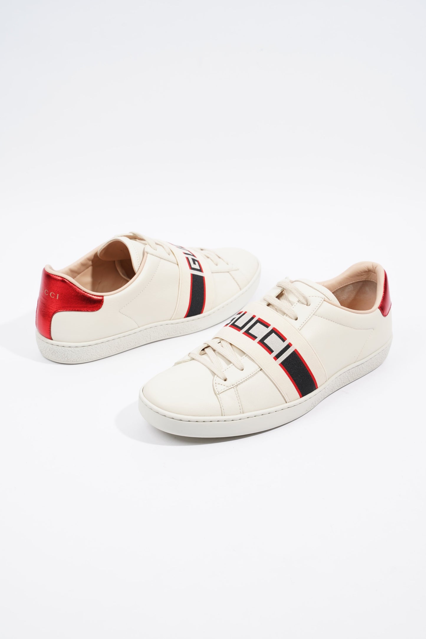 Gucci Ace Stripe Cream / Red Leather EU 39.5 UK 6.5