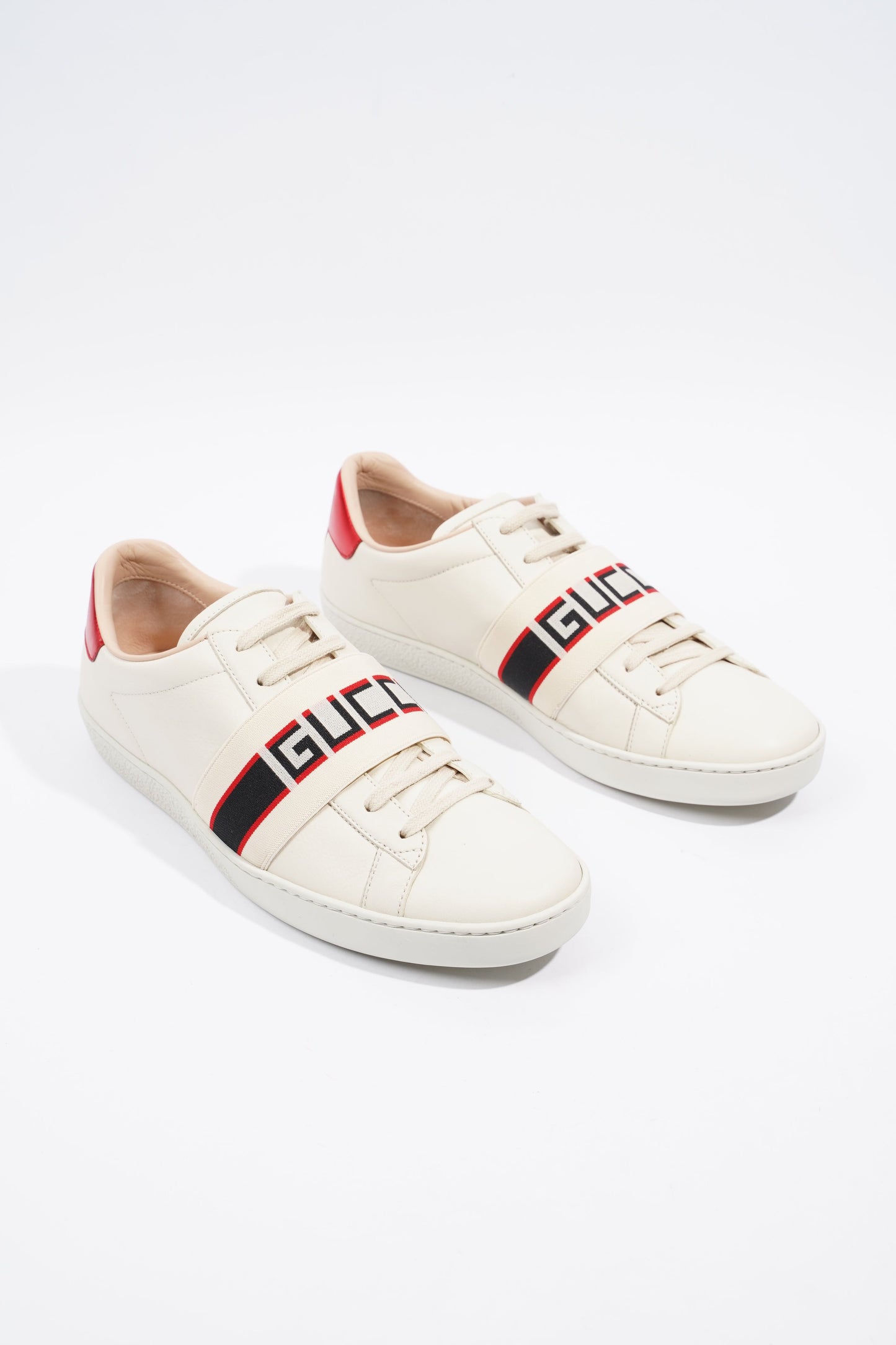 Gucci Ace Stripe Cream / Red Leather EU 39.5 UK 6.5