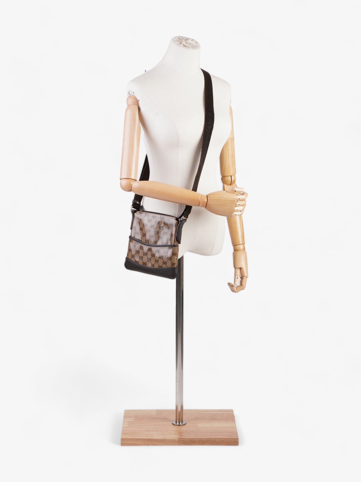 Gucci Small Messenger Beige And Ebony GG Supreme PVC