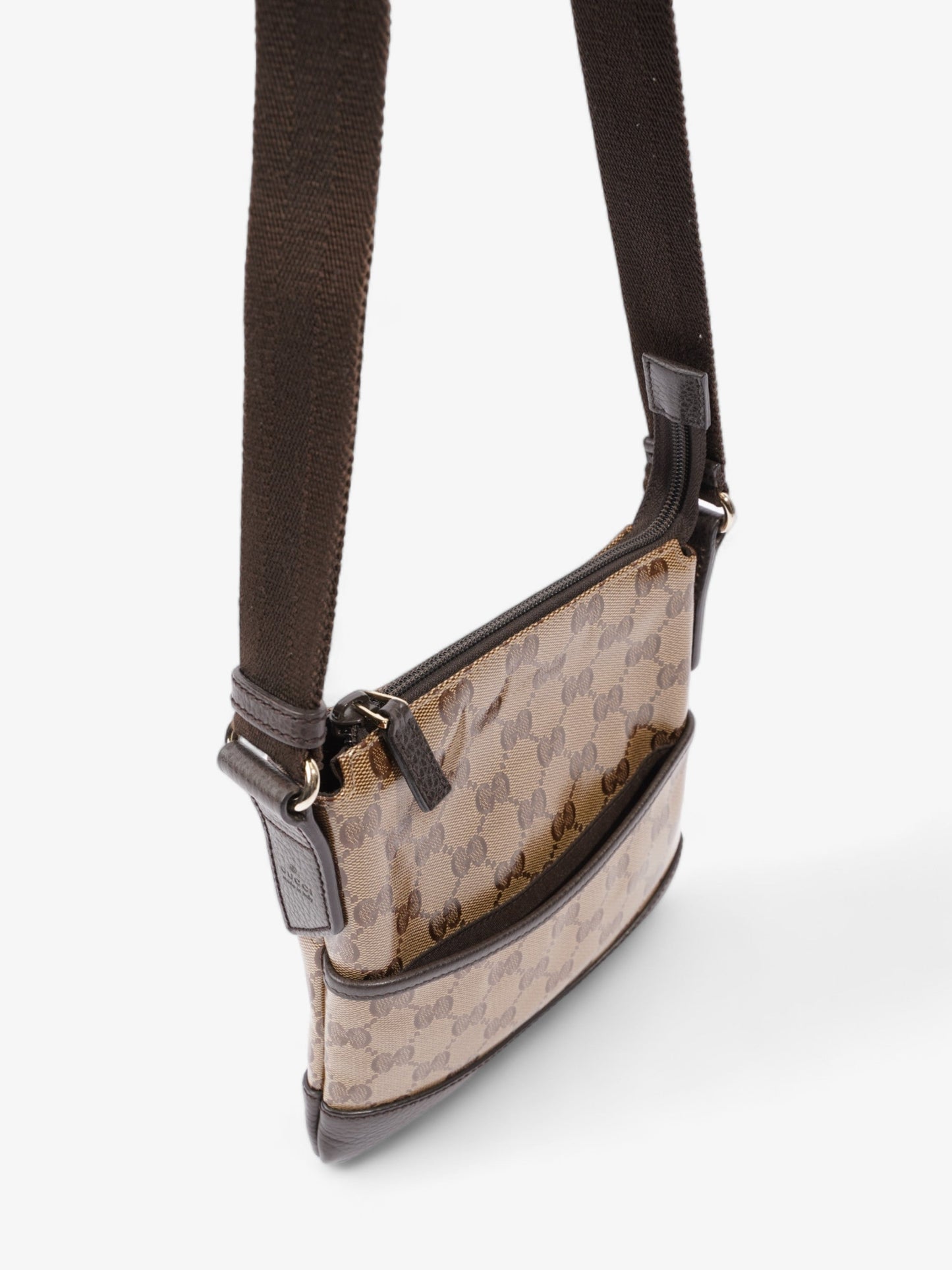 Gucci Small Messenger Beige And Ebony GG Supreme PVC