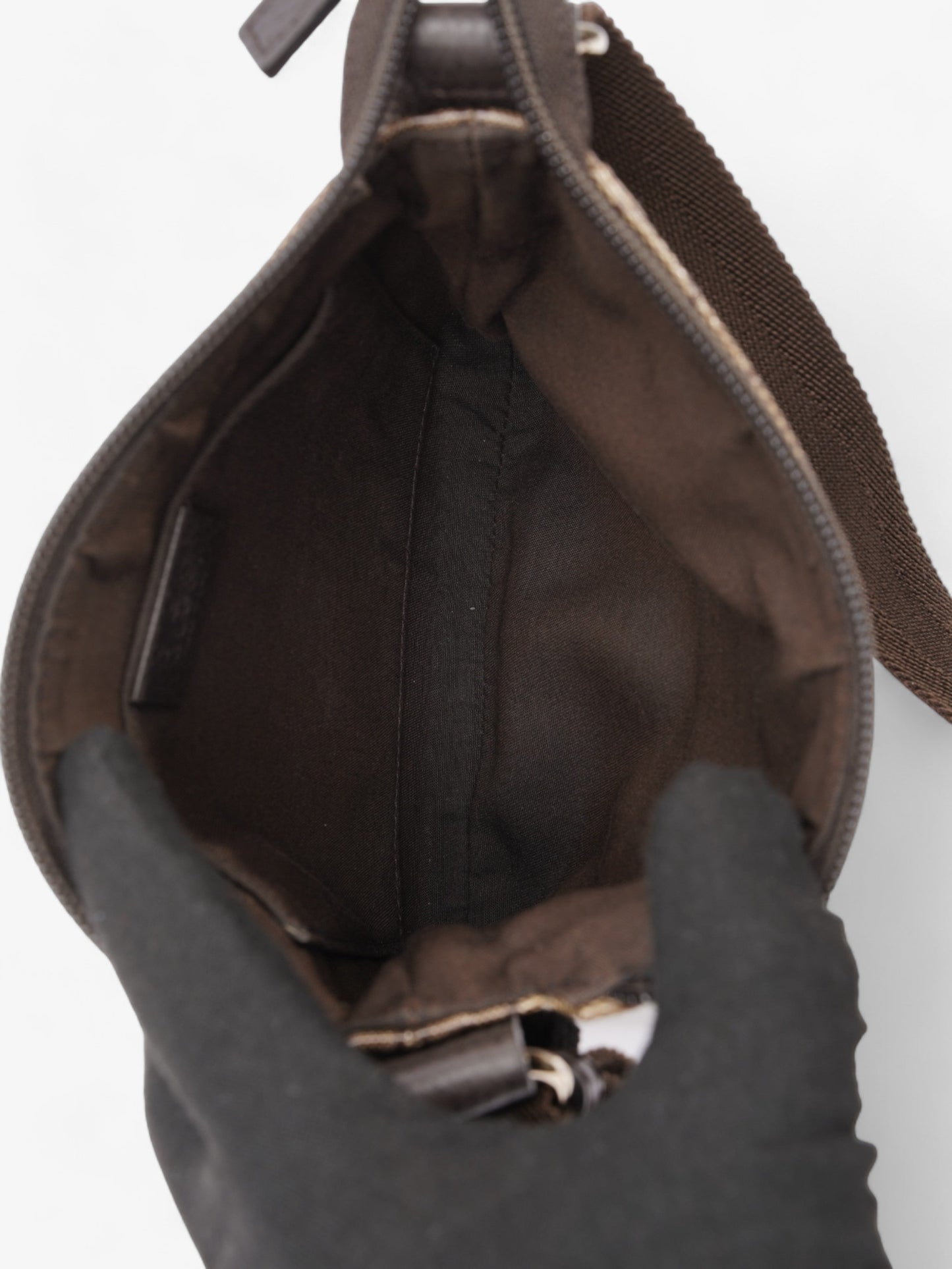 Gucci Small Messenger Beige And Ebony GG Supreme PVC