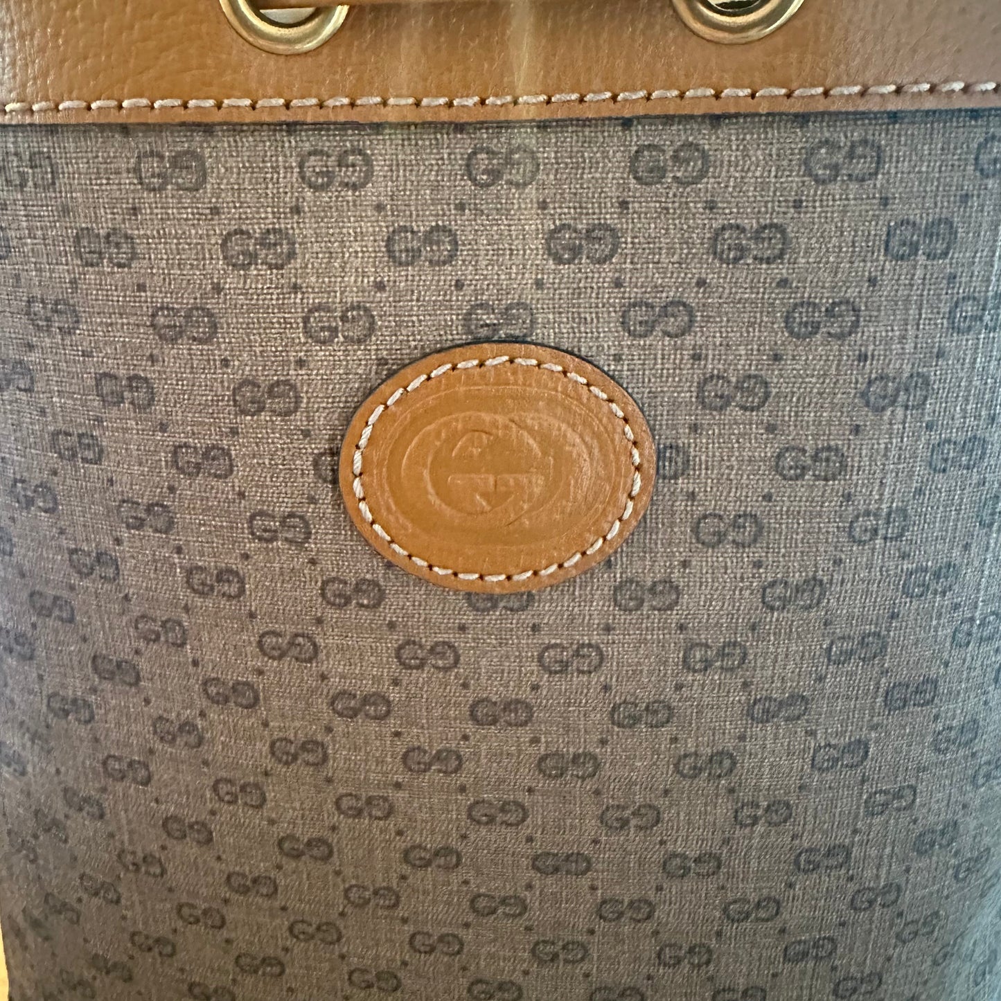 Gucci x Disney Mickey Mouse Print Canvas Leather Bucket Shoulder Bag