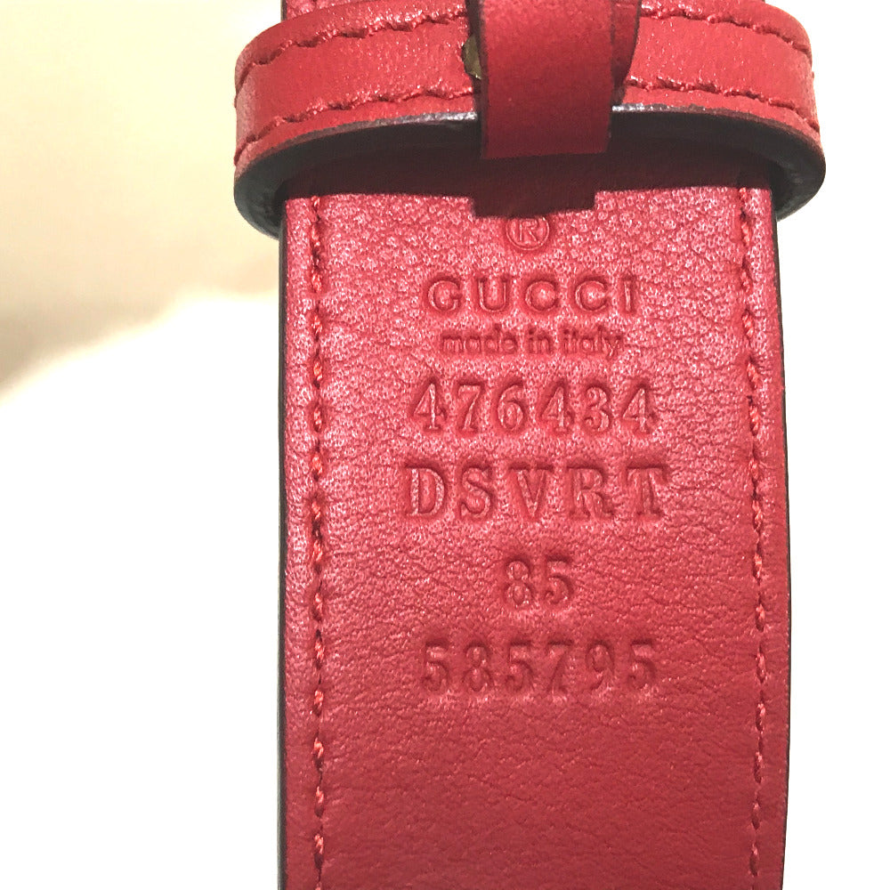 GUCCI Waist bag 476434 leather Red GG Marmont Quilted Sling bag Women Secondhand