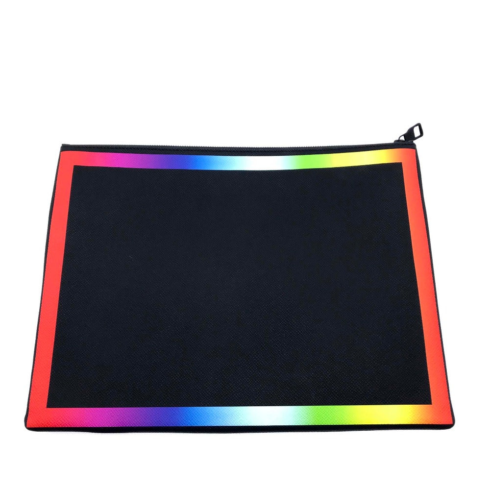 LOUIS VUITTON Clutch bag M30347 Taiga Leather Noir x Rainbow Taiga Pochette A4 Chain mens Used