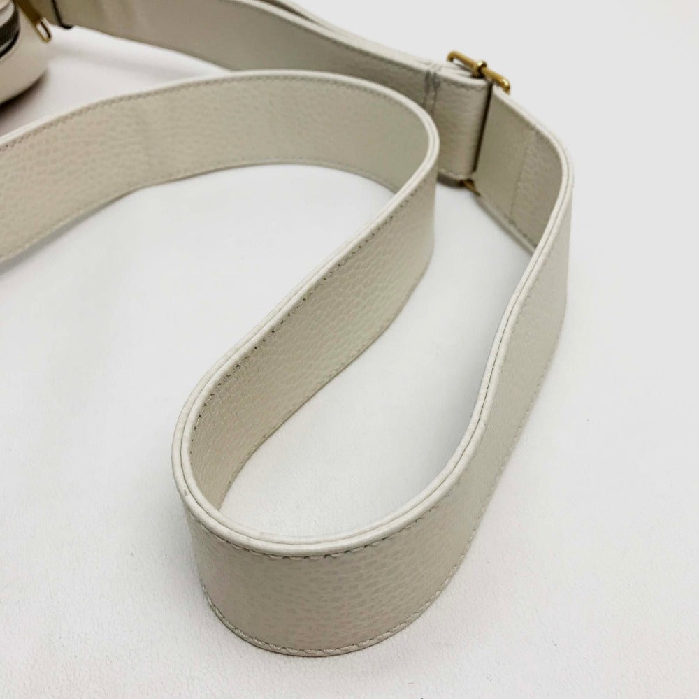 GUCCI Shoulder Bag 523589 leather white Logo print Women Used