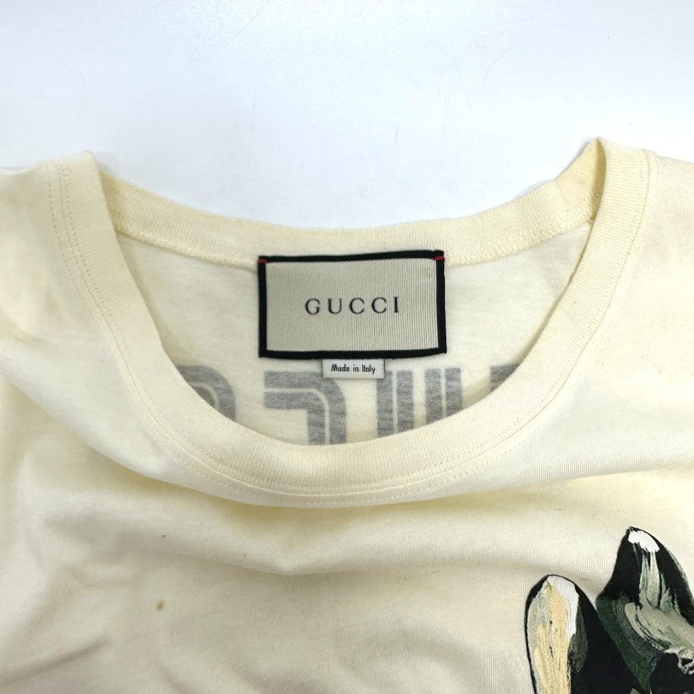 GUCCI Short sleeve T-shirt 492347 cotton Ivorytype ANIMISMO Bambi print XS