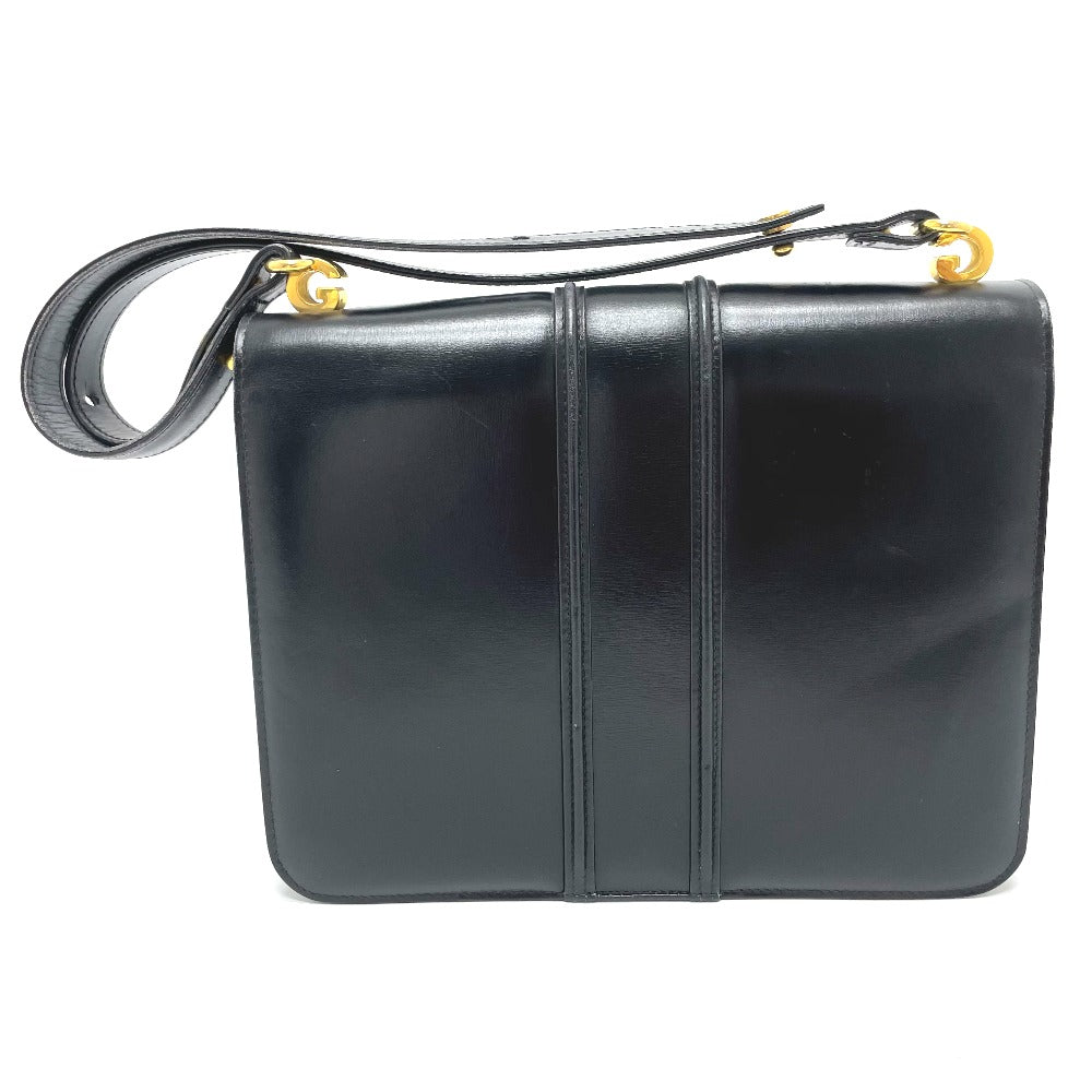GUCCI Shoulder Bag leather black GGMetal Old Gucci Women Used
