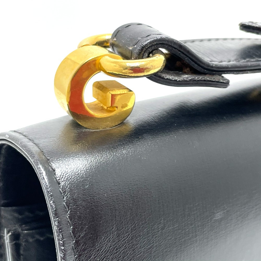 GUCCI Shoulder Bag leather black GGMetal Old Gucci Women Used