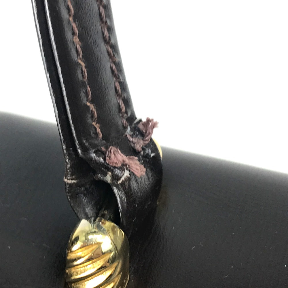 GUCCI Handbag leather Brown x Gold Metal Old Gucci accordion Women Used