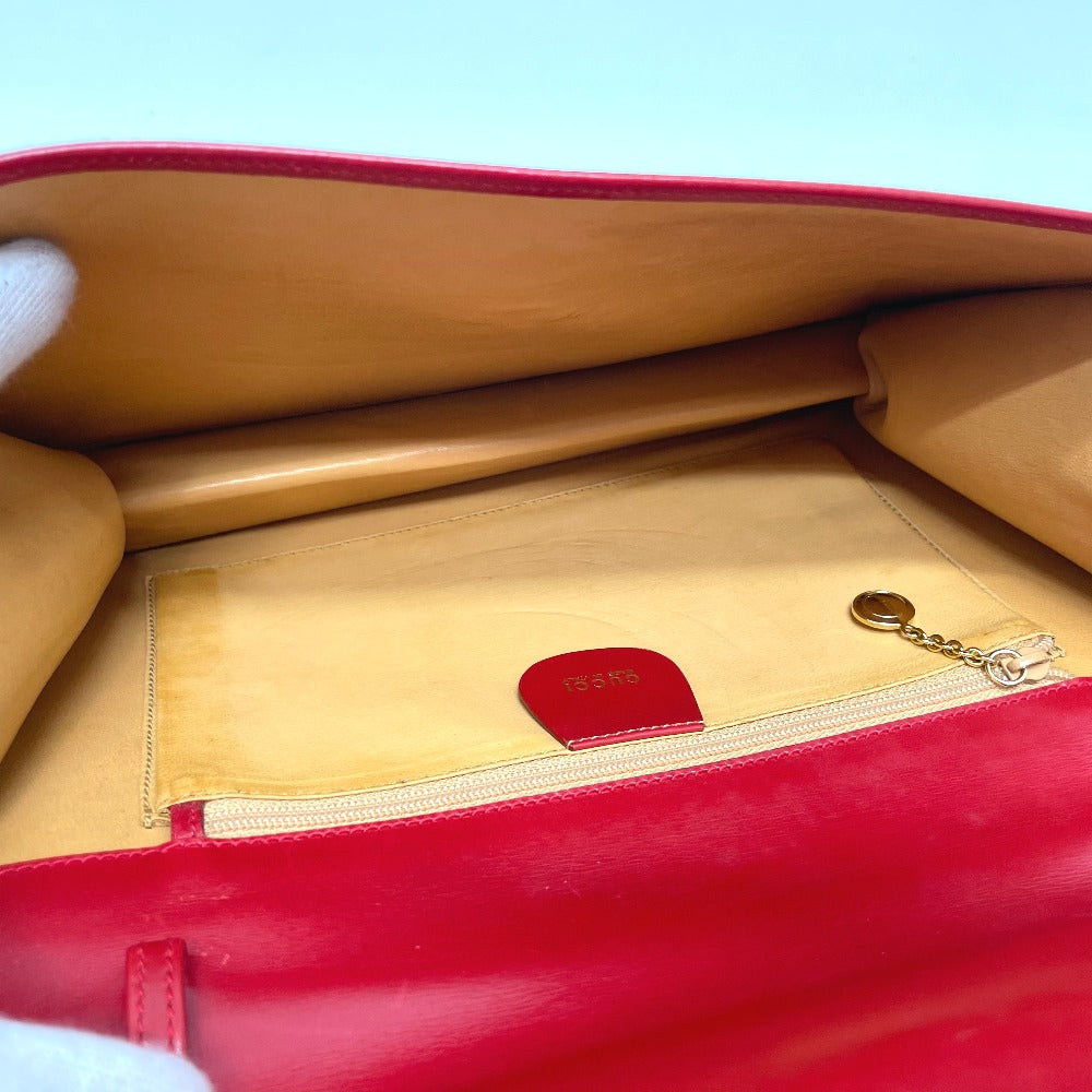 GUCCI Shoulder Bag 004-01-0476 leather Red x Gold Metal vintage Old Gucci Women Used