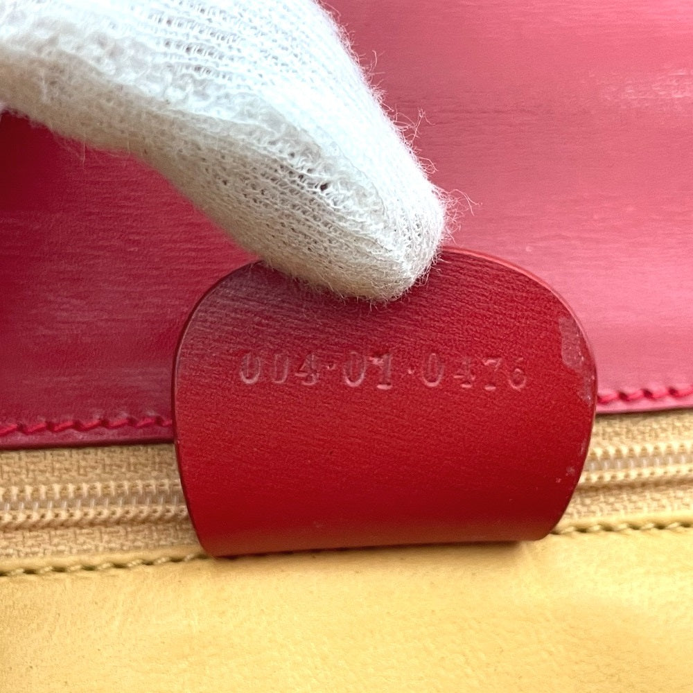 GUCCI Shoulder Bag 004-01-0476 leather Red x Gold Metal vintage Old Gucci Women Used