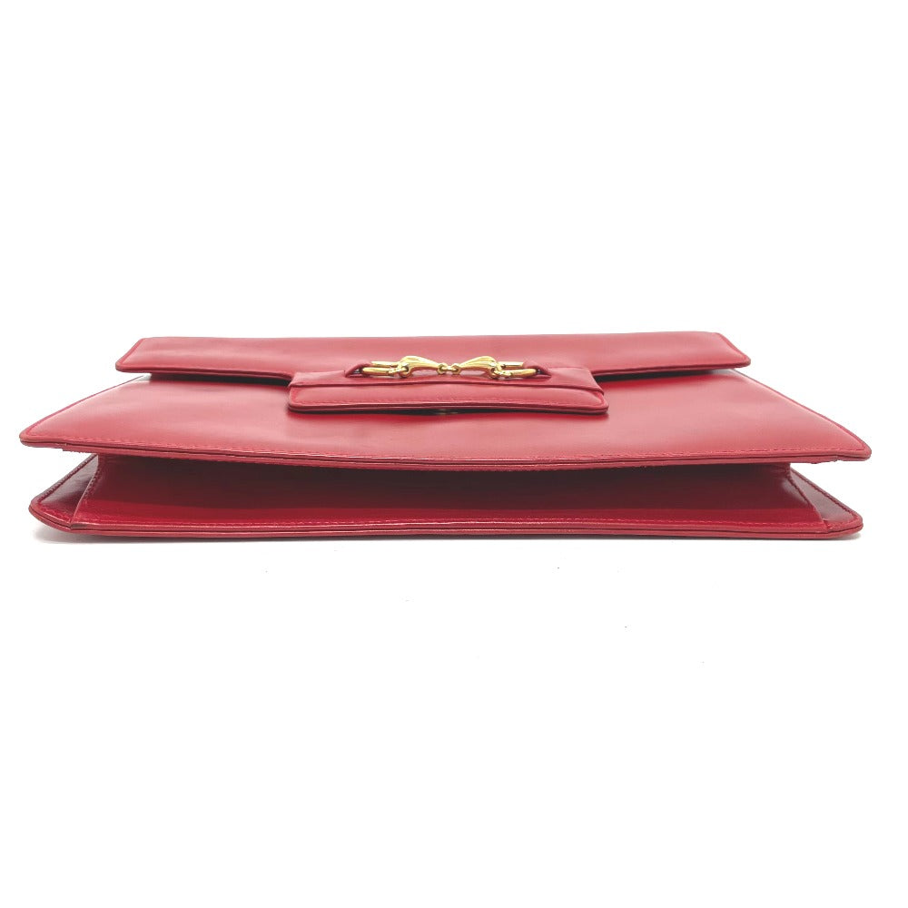 GUCCI Shoulder Bag 004-01-0476 leather Red x Gold Metal vintage Old Gucci Women Used