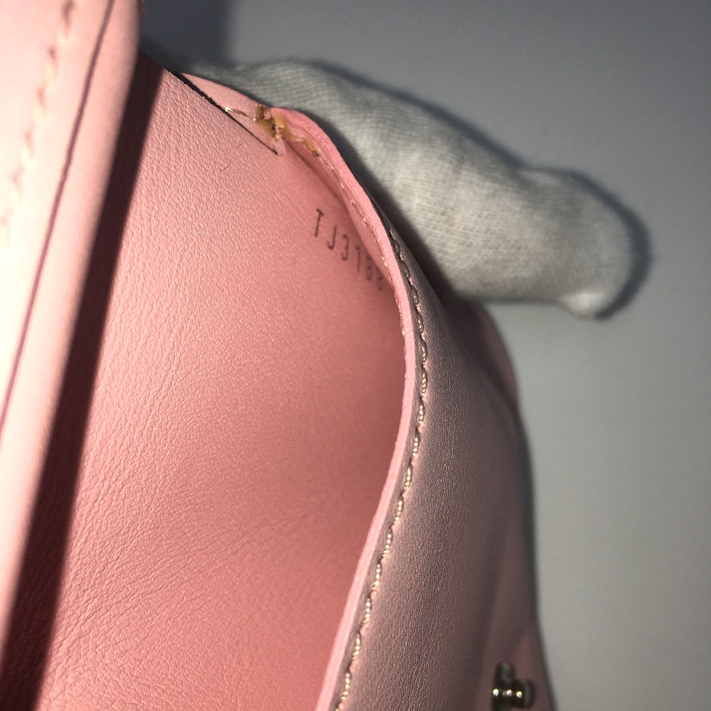 LOUIS VUITTON Folded wallet M63791 leather pink LVMetal New wave zip Women Used