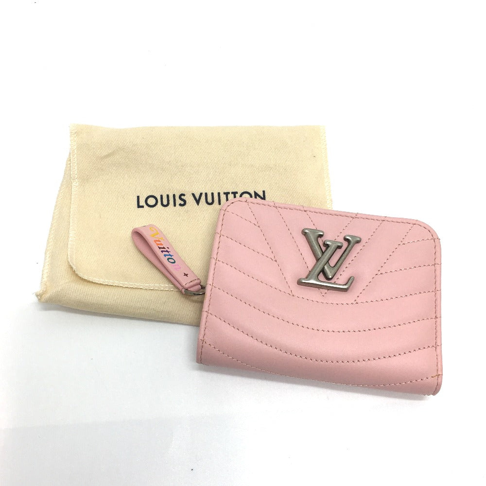 LOUIS VUITTON Folded wallet M63791 leather pink LVMetal New wave zip Women Used