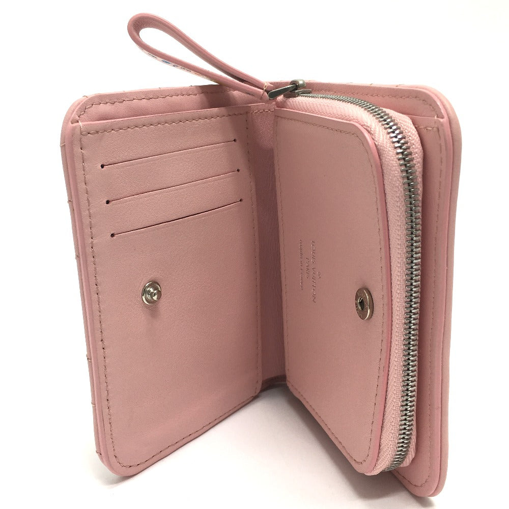 LOUIS VUITTON Folded wallet M63791 leather pink LVMetal New wave zip Women Used