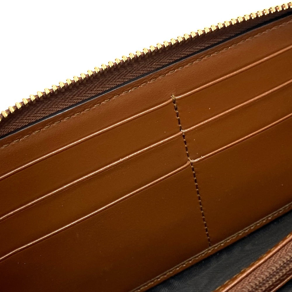 GUCCI Long Wallet Purse 547591 leather Brown Logo print unisex(Unisex) Used