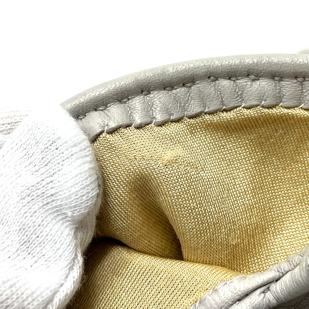HERMES Glove leather gray Jumbo hook motif Women