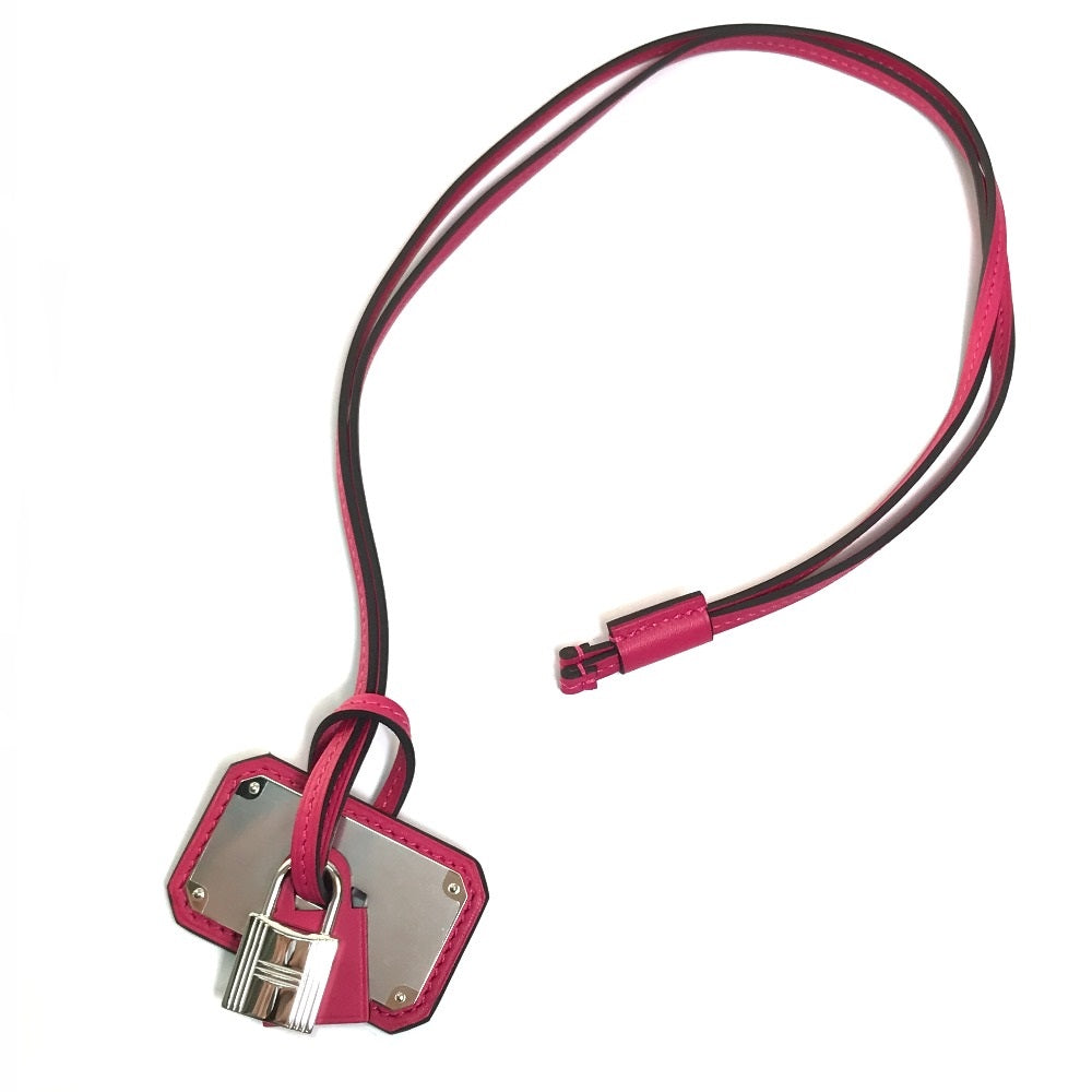 HERMES Necklace Vaux Swift Pink type Pendant Okelley GM Women Used