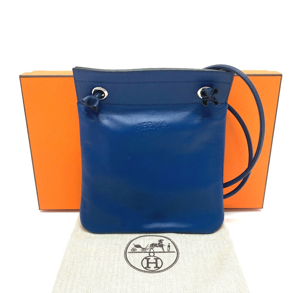 HERMES Shoulder Bag Swift blue leather Arine Mini Women Used