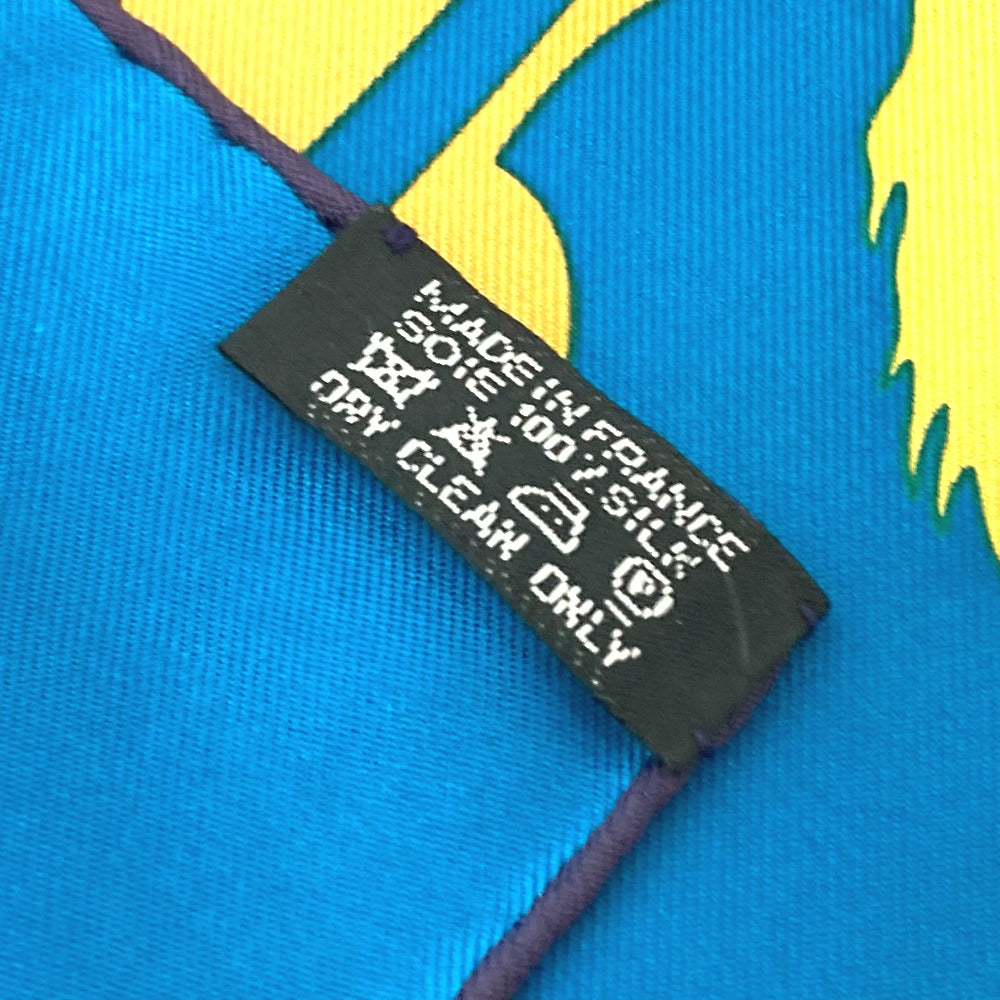 HERMES scarf silk Blue type Carre90 EX LIBRIS EN CAMOUFLAGE EX LIBRIS EN CAMOUFLAGE Women Used