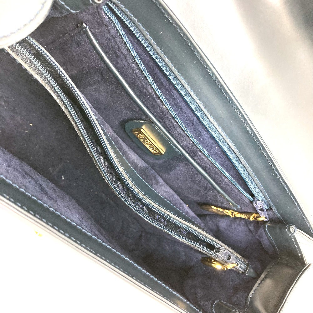GUCCI Handbag 000.109.0121 leather Navy turn lock sideline Handbag Women Used