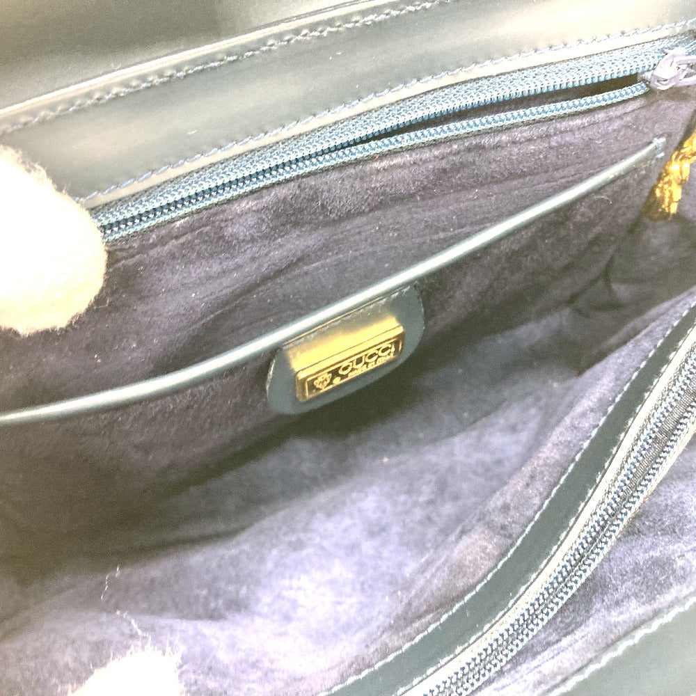 GUCCI Handbag 000.109.0121 leather Navy turn lock sideline Handbag Women Used