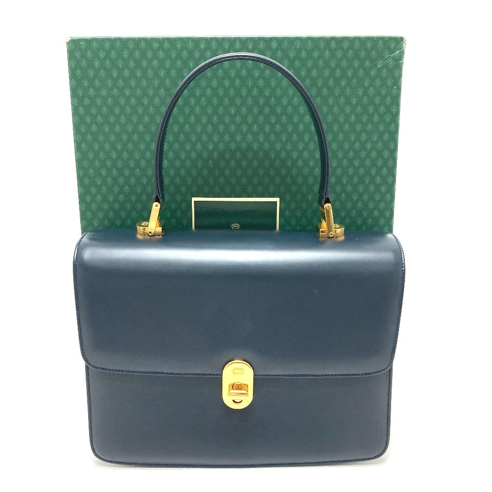 GUCCI Handbag 000.109.0121 leather Navy turn lock sideline Handbag Women Used