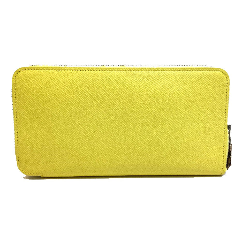 HERMES Long Wallet Purse Epsom yellow Silk in Azap Long Women Used