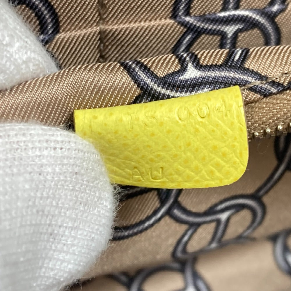 HERMES Long Wallet Purse Epsom yellow Silk in Azap Long Women Used