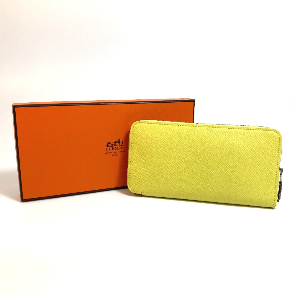 HERMES Long Wallet Purse Epsom yellow Silk in Azap Long Women Used
