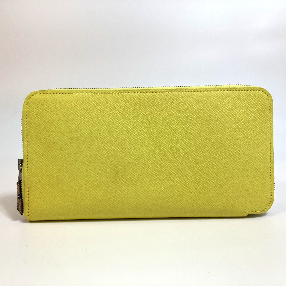HERMES Long Wallet Purse Epsom yellow Silk in Azap Long Women Used