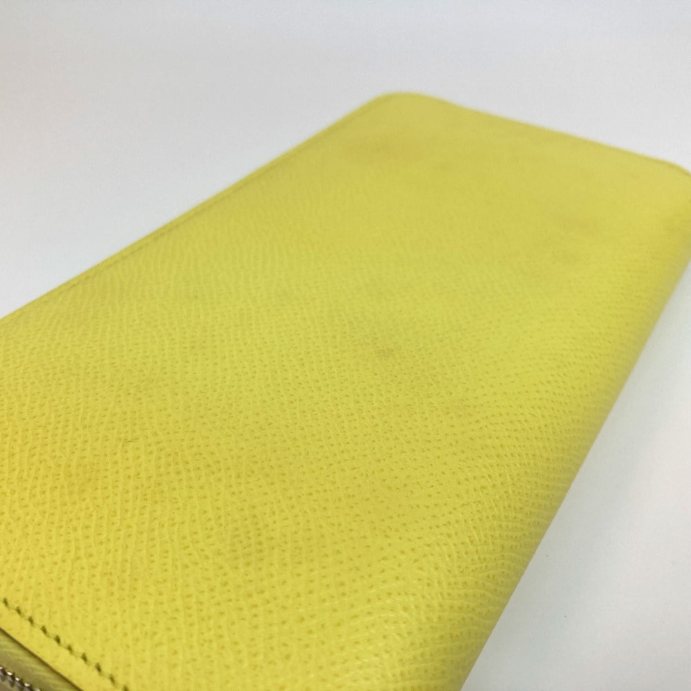 HERMES Long Wallet Purse Epsom yellow Silk in Azap Long Women Used