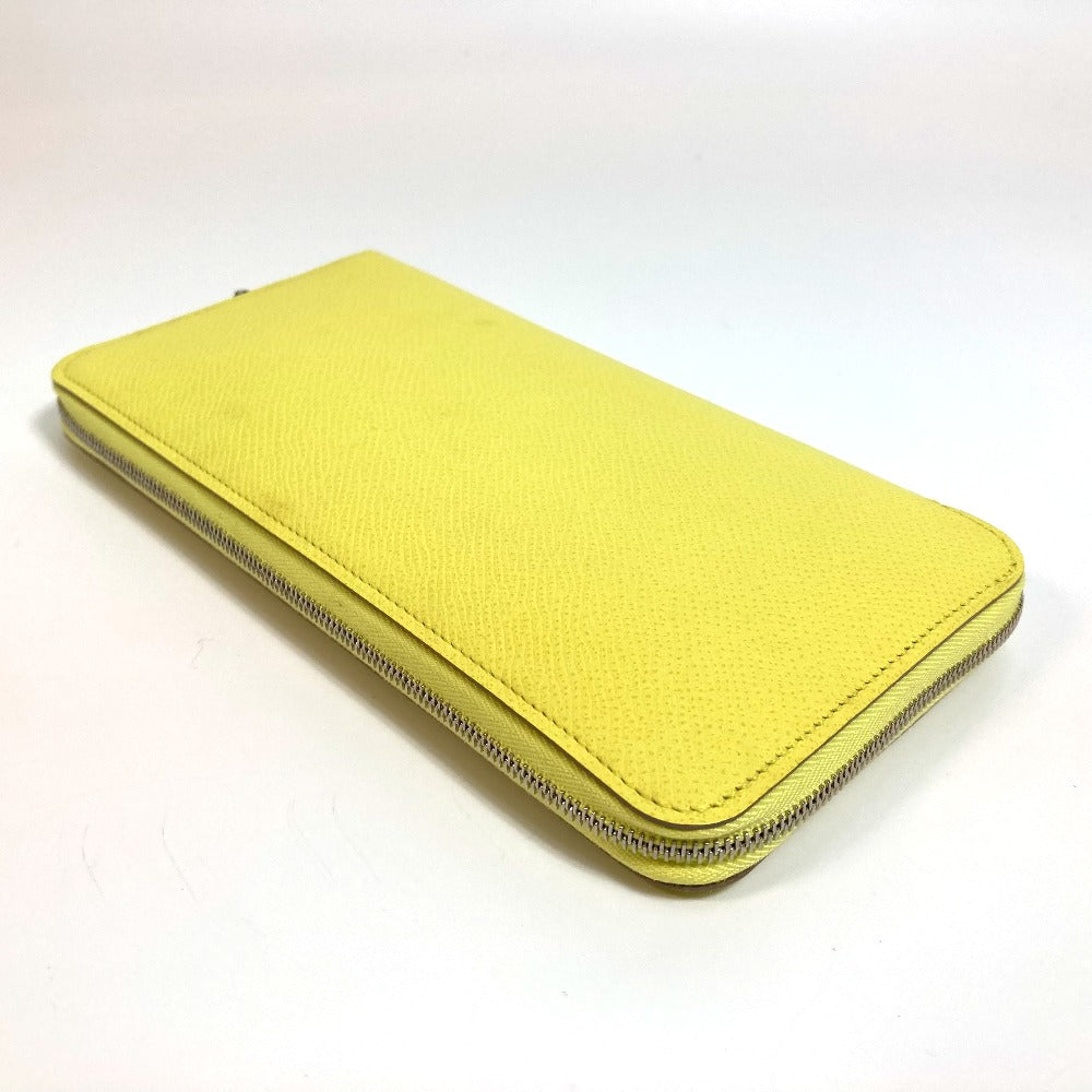 HERMES Long Wallet Purse Epsom yellow Silk in Azap Long Women Used