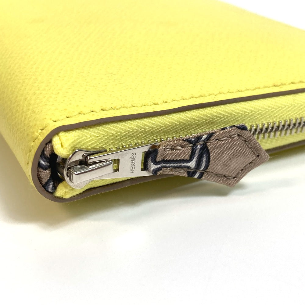 HERMES Long Wallet Purse Epsom yellow Silk in Azap Long Women Used