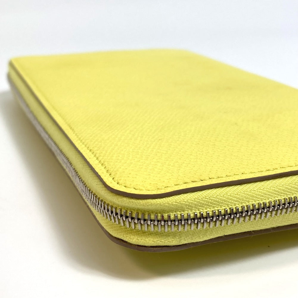 HERMES Long Wallet Purse Epsom yellow Silk in Azap Long Women Used