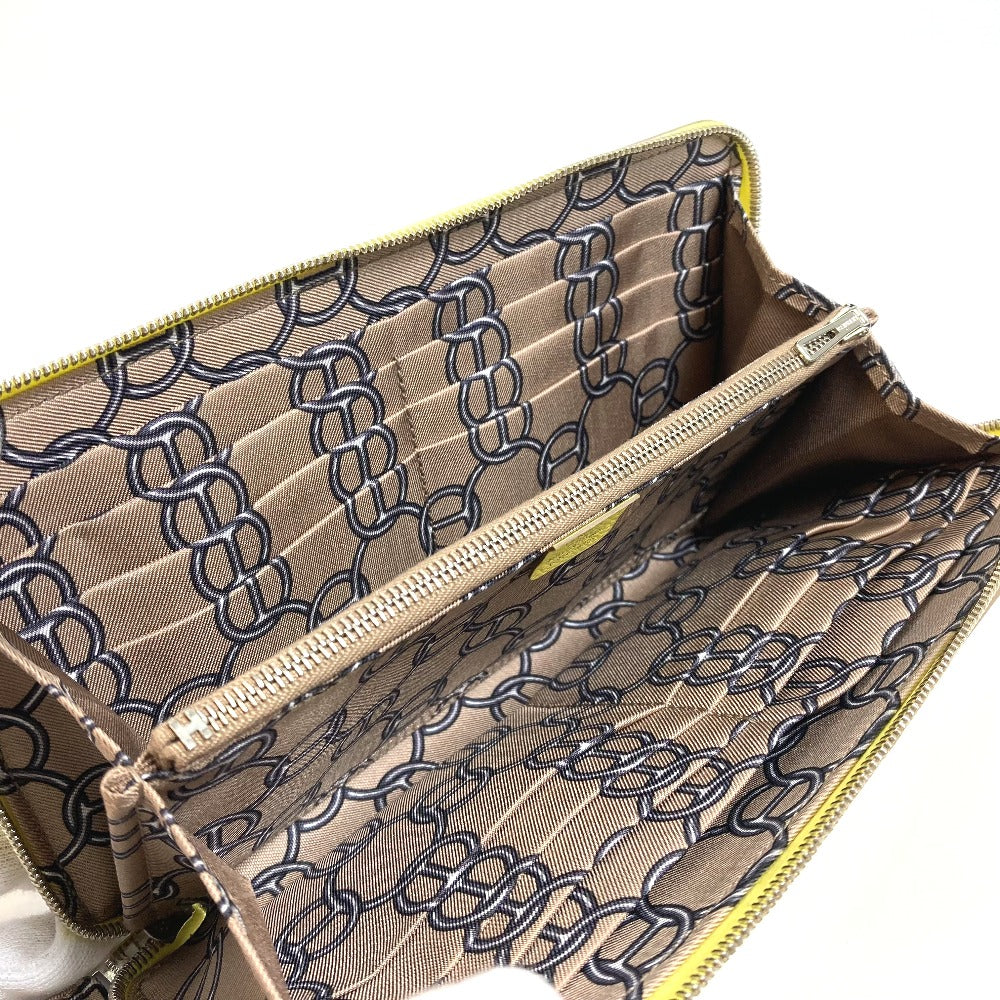 HERMES Long Wallet Purse Epsom yellow Silk in Azap Long Women Used