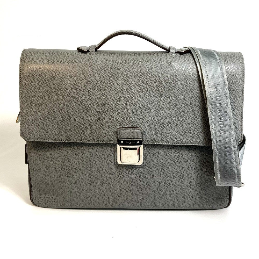 LOUIS VUITTON Briefcase M32641 Taiga Leather gray Taiga Vasili PM mens Used