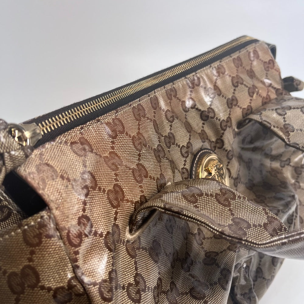 GUCCI Handbag 197021  PVC beige Crystal GG Histeria Women Used