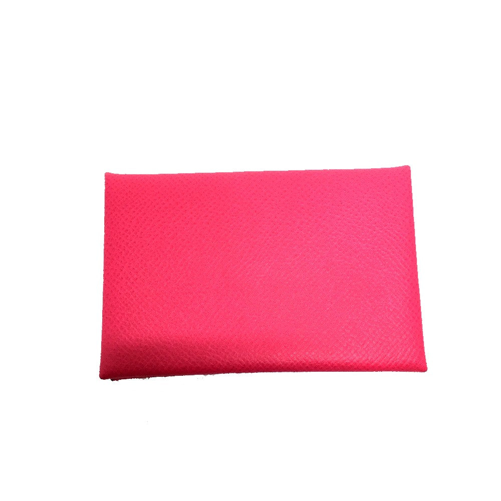 HERMES Card Case Epsom pink Bifold Wallet Calvi Women Used