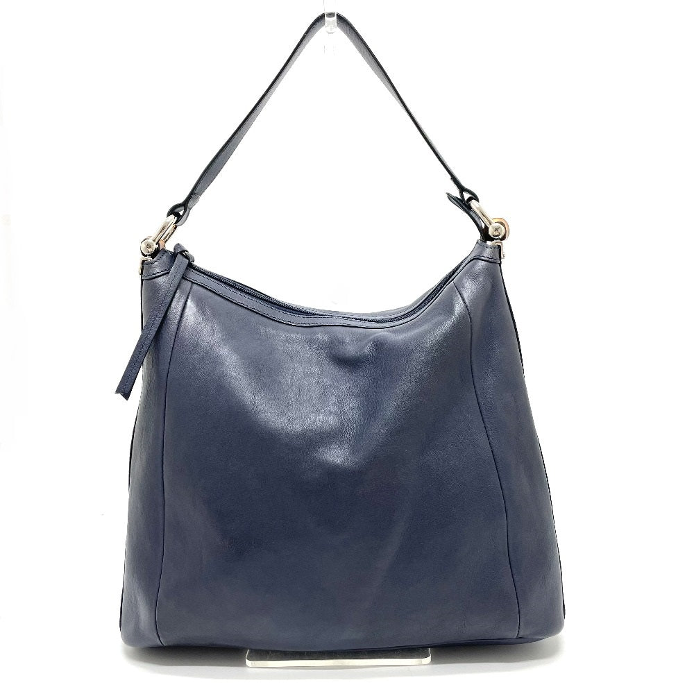 GUCCI Shoulder Bag 355774 leather Navy Bamboo one belt Women Used