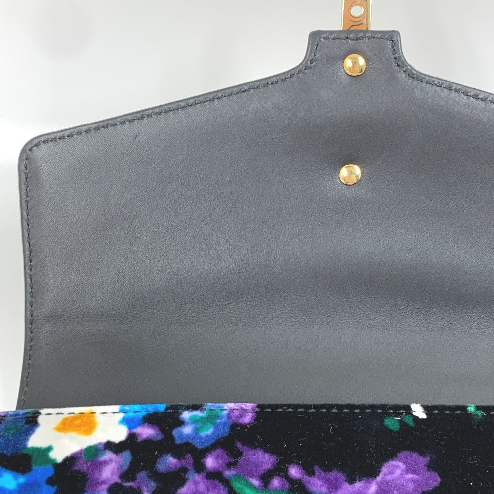 GUCCI Shoulder Bag 421882 Velor / leather multicolor Floral Silvi Small Women Used