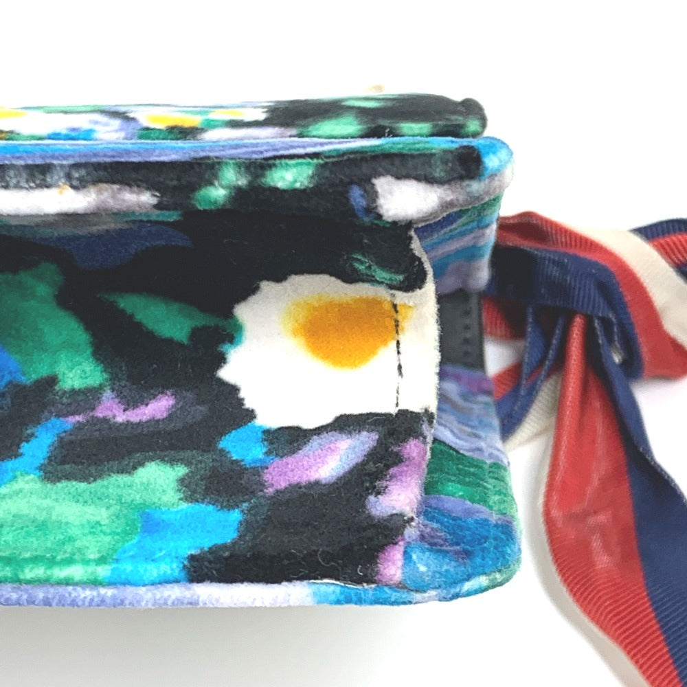 GUCCI Shoulder Bag 421882 Velor / leather multicolor Floral Silvi Small Women Used