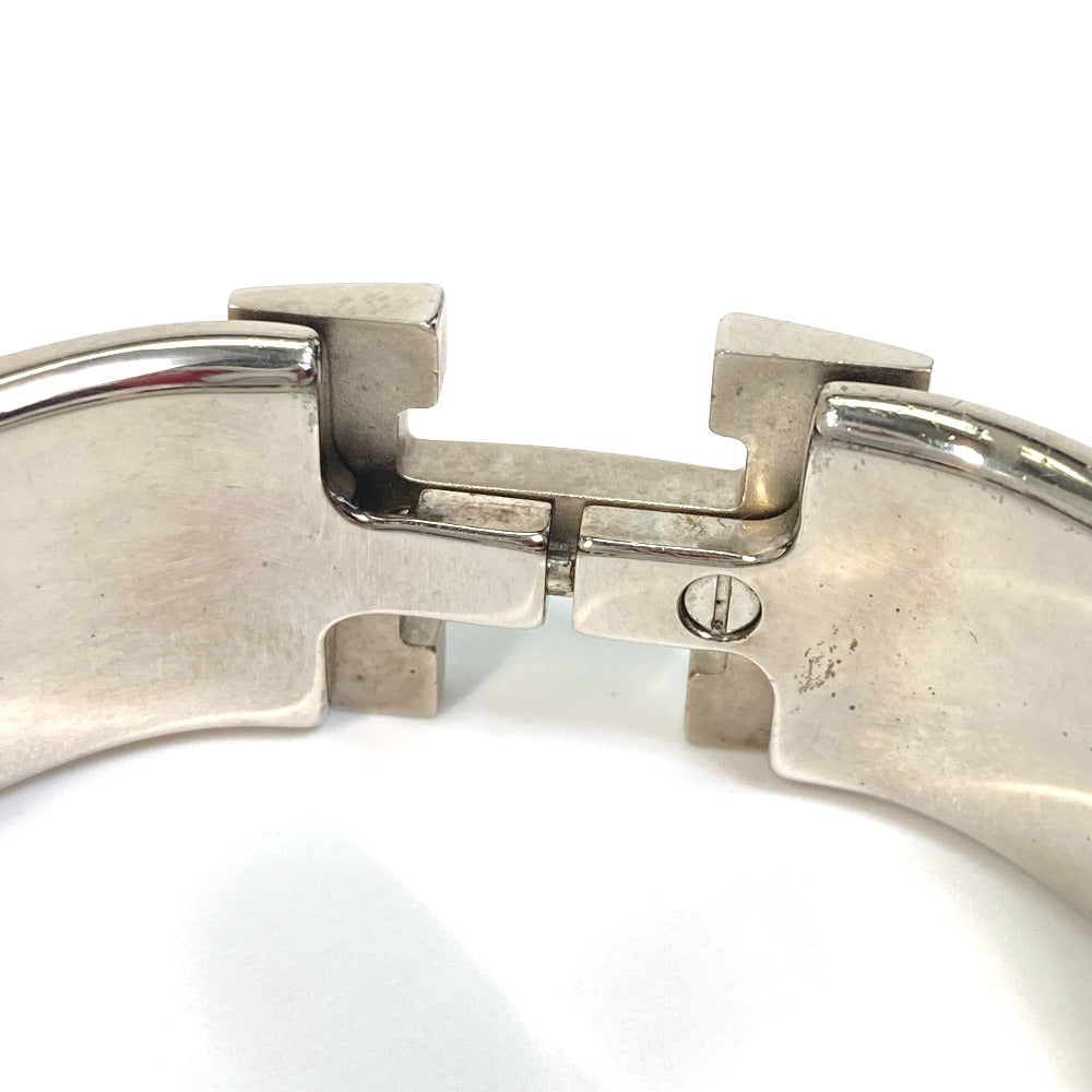 HERMES Bangle Metal, Enamel white H bangle Click Crack H GM