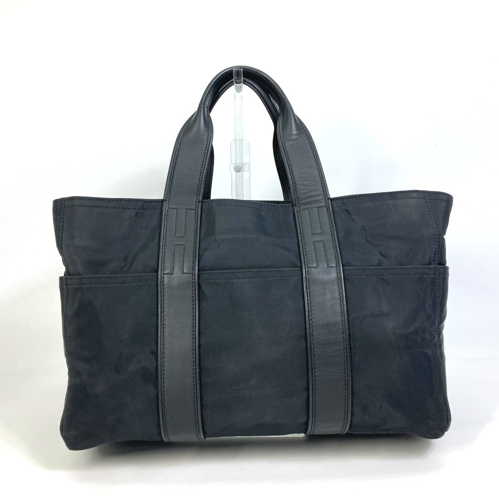 HERMES Handbag Nylon / leather black Akapu Luco MM Tote Bag