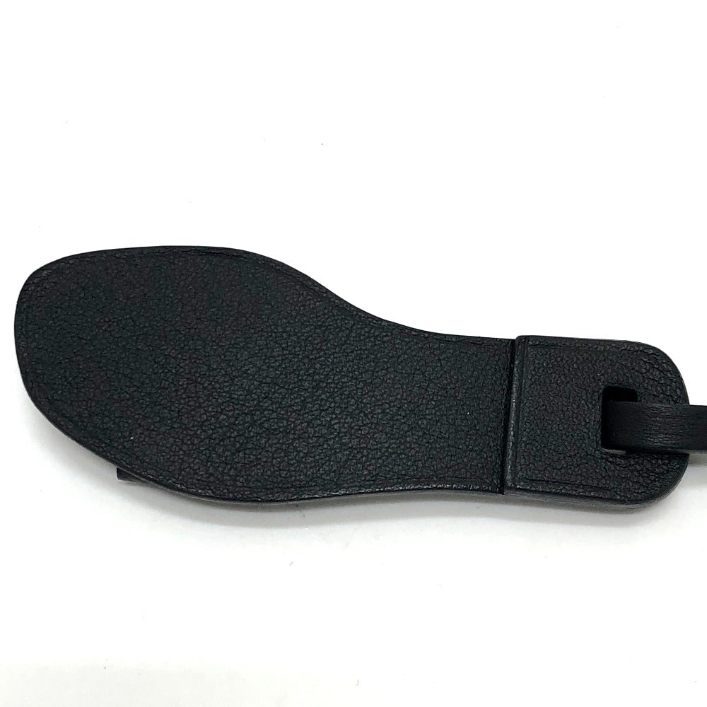 HERMES charm Epsom black Sandals Oran Nano