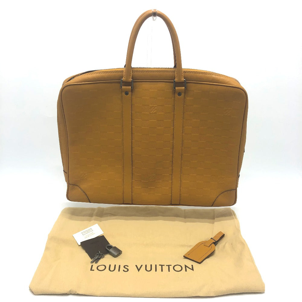 LOUIS VUITTON Business bag N41218 Damier Anfini Leather Yellow type Anfini Handbag Women Used