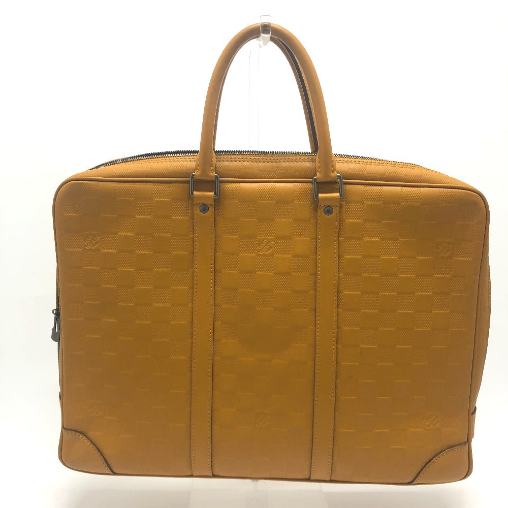 LOUIS VUITTON Business bag N41218 Damier Anfini Leather Yellow type Anfini Handbag Women Used