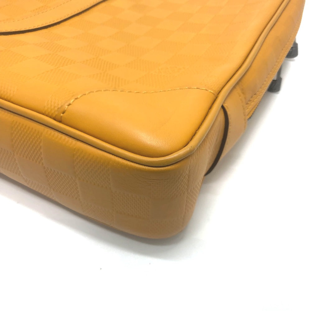 LOUIS VUITTON Business bag N41218 Damier Anfini Leather Yellow type Anfini Handbag Women Used
